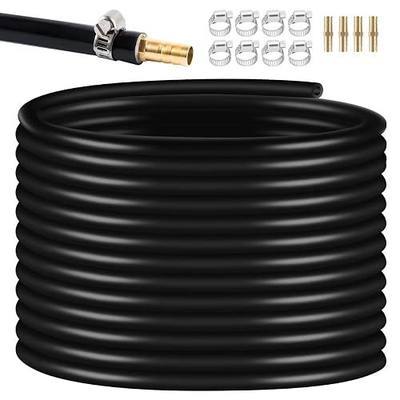 3/8 inch Self Sinking Aeration Hose, 66 Feet Weighted Pond Aerator Tubing with 8 Stainless Steel Hose Clamps and 4 Copper Menders used for Pond Aeration Kit