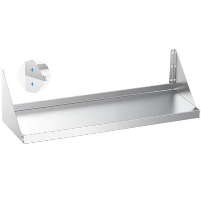 Stainless Steel Shelf with Reversible Brackets, 12" x 36" 280lb Commercial Stainless Steel Shelves Wall Mounted, Heavy Duty Metal Floating Shelving for Kitchen, Restaurant, Garage, Bar
