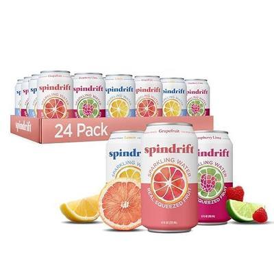 Spindrift Sparkling Water, Core 3 Flavor Variety Pack, Made with Real Squeezed Fruit, 12 Fl Oz Cans, Pack of 24