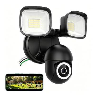 2K Floodlight Camera, 360° PTZ 3500LM Hardwired Security Cam Black | AI Detection and Tracking, Color Night Vision, 24/7 Recording, 5G/2.4G WiFi, Siren, 2-Way Talk, IP65, Work with Alexa