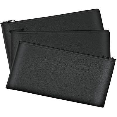Chelmon 3 Pack Money Bags with Zipper - 11x6 Inch Cash Organizer Pouch for Daily Use & Travel, Durable Storage for Cash, Invoices, Cosmetics and Credit Cards