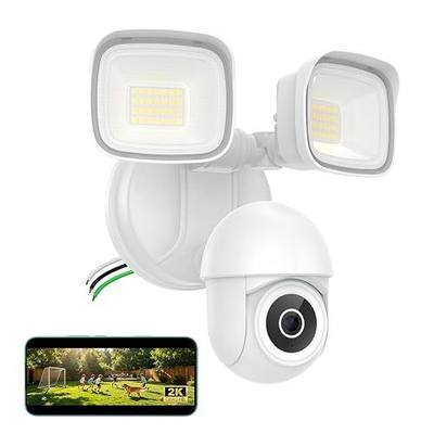 2K Floodlight Camera, 360° PTZ 3500LM Hardwired Security Cam | AI Detection and Tracking, Color Night Vision, 24/7 Recording, 5G/2.4G WiFi, Siren, 2-Way Talk, IP65, Work with Alexa