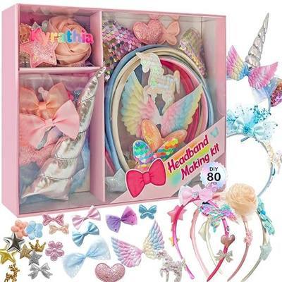 kyrathia DIY Headband Making Kit, Hair Accessories for Girls, Arts and Crafts for Kids Ages 6-8, Make Your Own Unicorn Headband Kit,Birthday Gifts for 5 6 7 8-12 Year Old Girl
