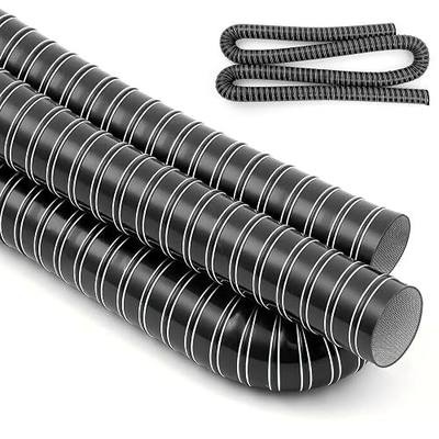 Pangda 2" x 10ft Air Duct Hose Cooling Air Ducting, Silicone Flexible Brake Induction Intake Pipe High Heat Brake Exhaust Hose for Dryer System (Black)