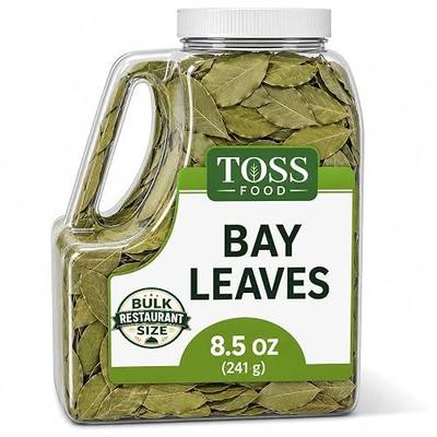 TOSS Bay Leaves, 8.5 oz (241 g) | Whole Laurel Herbs | Premium Bay Leaf for Cooking | Large Bulk Jar | Perfect for Soups, Sauces, Stews, Pickling, Seasoning & Marinades