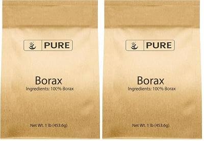 PURE ORIGINAL INGREDIENTS Borax (1 lb), Multipurpose Cleaning Natural Agent, Ideal Slime Ingredient (Pack of 2)