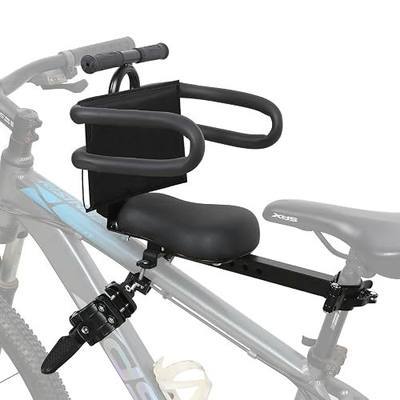 Kids Bike Seat Front Mounted and Handlebar Child Bike Seat with Half Guardrail Detachable Toddler Bicycle Seats with Foot Pedals for Children 1~5 Years Compatible with All Adult MTB