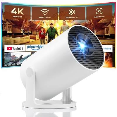 Mini Projector, Portable Projector with Wifi and Bluetooth, Built in Apps | Support 4K 1080P, 180° Rotation, Auto Keystone, Movie Projector Compatible With HDMI/USB/TV Stick/Smartphone/Laptop