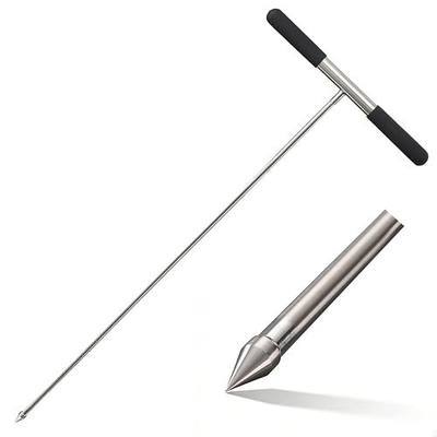 Soil Probe Rod, 33"-48" Septic Tank Locator Tool, Stainless Steel Probing Rod, Ground Probe Rod with T Handle, Ground Rod Tool for Soil Compaction, Gardening, Locating Underground Pipes & Gopher Runs