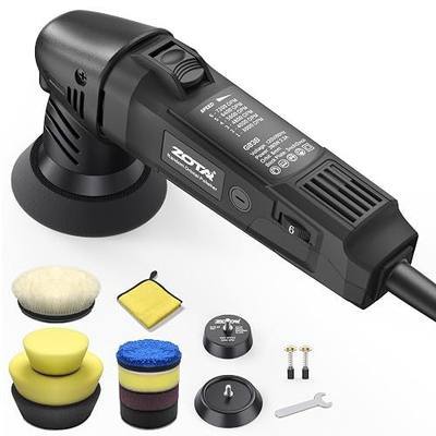 ZOTA Mini Buffer Polisher,2"/3"-8mm Random Orbital polisher,Lightweight Professional Small Polisher for Car Detailing(Black)