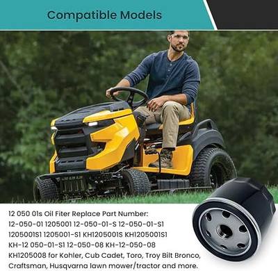 4 Pack 12 050 01 Oil Filter for Kohler 7000 Series Engine 12-050-01-S 1205001S KH-12-050-01-S 12 050 01-S1, Lawn Mower Oil Filter for Cub Cadet XT1 Compatible with Craftsman Troy Bilt Bronco