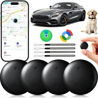 GPS Tracker for Vehicles No Subscription, Car Tracker Tag for Android & iOS, Bluetooth Tracker Device Compatible with Apple Find My & Google's Find Hub for Key, Luggage Wallet Kid Pet (2-Pack)