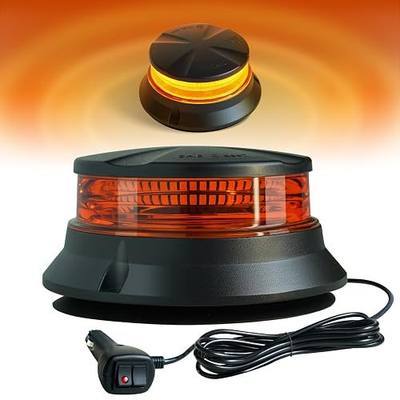 Magnetic Beacon Light, 48 LED Amber Magnetic Strobe Light with Screw Mounting, 12V-24V Safety Emergency Hazard Rotating Flashing Warning Lights for Truck, Van, Tractor IP67 Waterproof