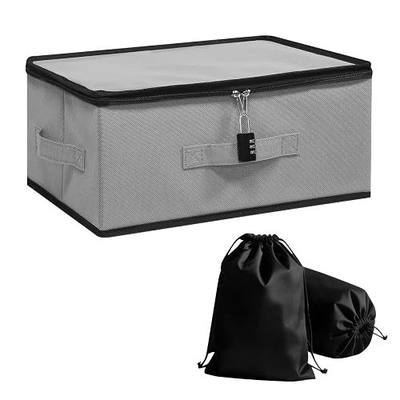 Lockable Privacy Toy Storage Box with Combo Lock - Discreet Organizer for Personal Items, Dustproof with 2 Soft Toy Bags for Adult, Stackable Design
