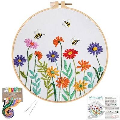Louise Maelys Embroidery Kit for Beginners Daisy Flower Bee Stitch Set | Includes Needed for a Relaxing Stitching Project. Discover Cross Stitch Kits for Floral Crafts and Build Your Needlepoint Kit