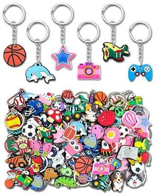 30PCS Random Cute Cartoon Keyring Bulk Pack | All-Different Mystery Keychains for Prizes Incentives, Birthday Gifts,Basket Stuffer (30PCS)