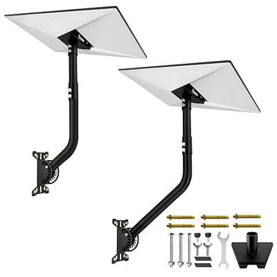 Gen 3 Wall Mount for Starlink Standard 4/4X/V3 Dish, Heavy Duty Alloy Steel Bracket with 8 & 10 Inch Extension Pole, Weatherproof Roof Mount Kit with Installation Hardware, Black (One Set)