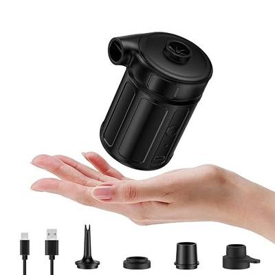 Ausic Portable Air Pump for Inflatables, Air Mattress Pump 6000mAh Rechargeable,2026 Upgraded Metal Blades,4 Air Nozzles,Inflate Deflate for Camping Gear Pool Floats Air Bed