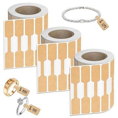1500 PCS Jewelry Tags, Kraft Blank Jewelry Price Tags, Self-Adhesive Jewelry Price Tags Stickers Labels for Bracelet, Ring, Necklace, Earring Price Identify and Clothing Display