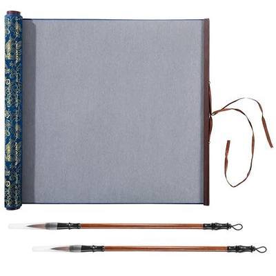 Reusable Water Drawing Mat with 2 Calligraphy Brushes, Roll-Up | Mess-Free Water Painting, Reusable Surface, Lightweight Roll-Up Mat, for Calligraphy Practice, Kids and Adults