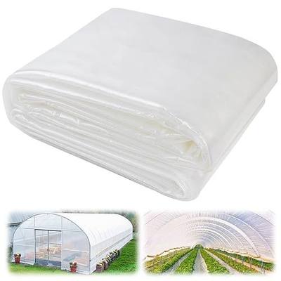 12x25 FT Greenhouse Plastic, 6 Mil UV Resistant Plastic Sheeting, Clear Tarps Heavy Duty Waterproof, Polyethylene Green House Plastic Covering for Garden, Farms, Agriculture