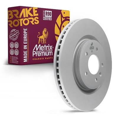 Metrix Premium Chassis Parts 325 mm Front Coated Brake Rotor Fits Flex | 12-19 Flex, Hi-Carbon 12.8 inch, 11-19 Ford Explorer, Taurus, 11-12 Lincoln MKS, MKT, Replacement 680758FZN, Made in Europe