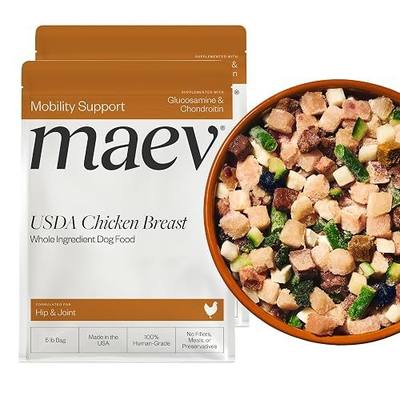 Maev Human-Grade Frozen Fresh Chicken Dog Food, Hip & Joint, 10 lb | High-Protein, Grain-Free, Whole-Ingredient Raw Food for Dogs | Complete & Balanced Meal or Topper | Made in USA