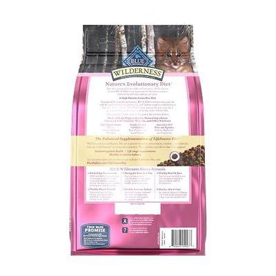 Blue Buffalo Wilderness Salmon Kitten Dry Cat Food, Grain-Free, 5 lb | High Protein, Real Salmon #1 Ingredient, DHA & ARA for Brain and Eye Development, Antioxidant-Rich LifeSource Bits