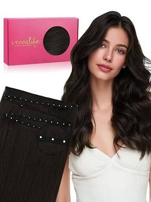 WENNALIFE Butterfly Weft Hair Extensions Human Hair Double Side Genius | Remy Human Hair Invisible Sew in Hair Extensions Add Volume and Length Extensions, 20" 120g Dark Brown