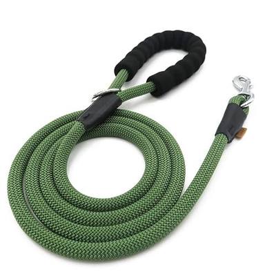 Dog Leash, Braided Rope Traction – Walking Training Lead for Medium/Large Dogs ((1/2") x 4FT, Dark Green)