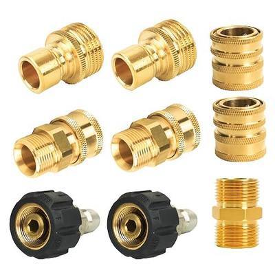 Hourleey Pressure Washer Adapter Set, Quick Disconnect Kit with M22 Metric Male Thread Quick Connector, M22 Swivel to 3/8'' Quick Connect, 3/4" to Quick Release, M22 to M22 Convert, 9 Pack