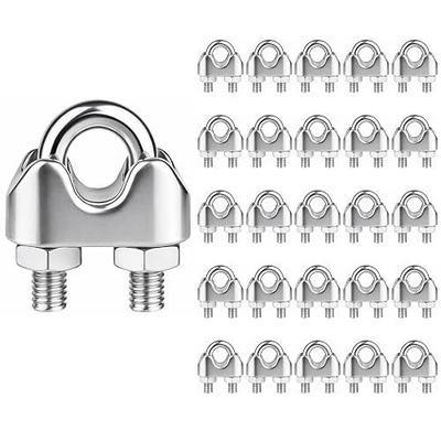 25Pcs 3/16 inch Stainless Steel Wire Rope Cable Clamp,M4 Wire Rope Clamp for Various Commercial, Industrial, and Residential Projects