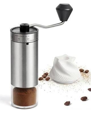 Manual Coffee Grinder with 40 Adjustable Grind Settings With Ceramic Conical Burr,Handheld Grinder with Handle Crank, Portable Hand Coffee Mill with 35g Capacity,Espresso,Pour Over,French Press