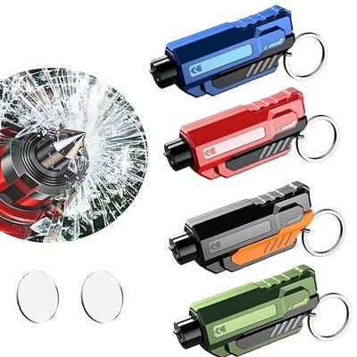 Upgraded Safety Hammer,Safe Hammer Glass Breaker Under Water,Life Hammer Car Escape Tool,Window Breaker and Seatbelt Cutter Keychain for Cars (Red+Orange+Blue+Green)