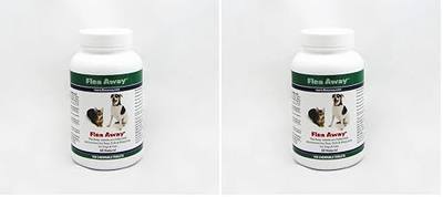 Flea Away All Natural Supplement for Fleas, Ticks, and Mosquitos Prevention for Dogs and Cats, 100 Chewable Treat Tablets, Single (Pack of 2)
