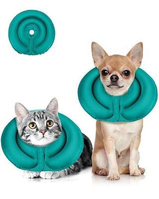 MIDOG Soft Inflatable Dog Cone - Comfortable Alternative After Surgery that Doesn't Block Vision, Patented Donut Recovery Collar Prevents Licking for Large & Medium Dogs (XS)