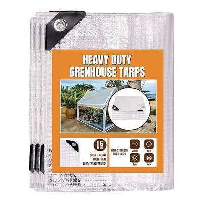 16Mil Greenhouse Cover,30x40FT Clear Heavy Duty Greenhouse Tarp,Extra Large Greenhouse Cover UV Resistant Waterproof Green House Plastic Covering with Grommets for Garden, Farms, Nursery