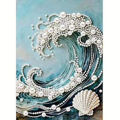 GEMFAMILY 5D Diamond Art Pearl Painting Kits for Adults,Special Shape Diamond Art Kits for Wave, DIY 3D Plastic Pearl Painting Kit for Home Wall Decoration 12 × 16 inch