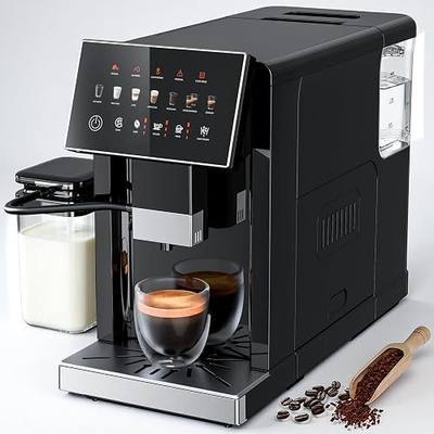 Kismile Espresso Machine with Grinder, Automatic Espresso Maker with Milk Frother Steam Wand, Removable Water Tank for Latte & Cappuccino, Professional Coffee Machine for Home