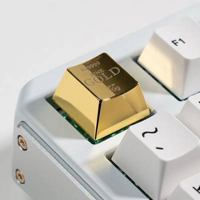 Artisan Zinc Alloy Keycap for Mechanical Keyboard ESC Key, Golden Single 1U Size, MX Switch Compatible, Decorative Design for Gaming and Typing (IDP-01)