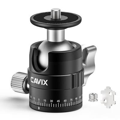 CAVIX 25mm Small Ball Head 360° Panoramic Tripod Head, Mini Ball Head with 1/4" Quick Release Plate, for DSLR/Mirrorless Camera, Compatible with Tripods, Monopods, Sliders, Max Load 11lb/5kg