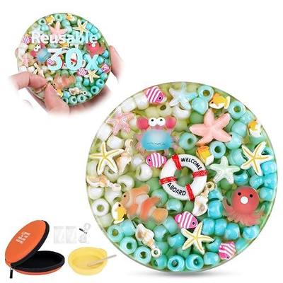 Reusable Picky Pad Fidget - Remeltable Sensory Bead Picking Pad | Fidget for Anxiety, ADHD, Skin Picking Relief, Dermatillomania, Trichotillomania - Gift for Adults (Azure Ocean)
