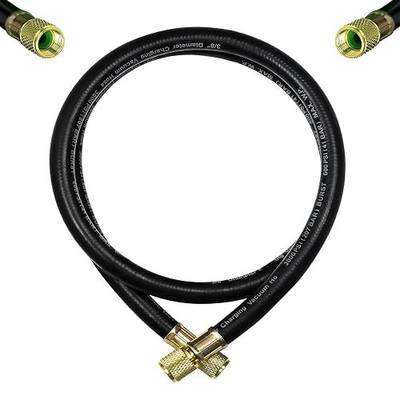 3/8" HVAC Charging/Vacuum Hose, 3/8" x 3/8" Fittings, 3FT Hvac Vacuum Hose | 600 PSI Working Pressure, 3000 PSI Burst Pressure, Compatible with R410A, R134A, R22, R12, R502, and Most Common Refrigerants