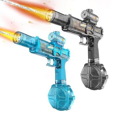 Electric Water Gun Toy, Automatic Blaster Gun 2-Pack for Kids Adults | LED Light-up Long Range Squirt Gun, Rechargeable for Outdoor Pool Beach, Ideal Gift for kids Age 6+ Adults, Summer Play Fun
