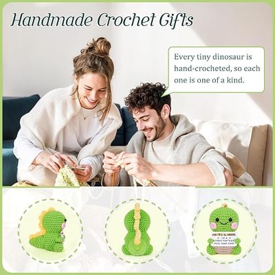 AceThrills Auntie Gifts for Mothers Day, Best Auntie Gifts for Women - Handmade Crochet Funny Cute Dinosaur Auntiesaurus from Nephew Niece, Aunt Gift Ideas for Birthday Mother's Day Wedding Christmas