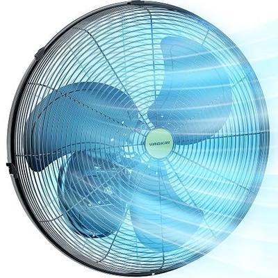 VAGKRI Wall Fan, 20 Inch High Velocity Metal Oscillating Wall Fan, 3 Speeds, 5300CFM Industrial Wall mounted Fan for Home Office Patio Garage Factory Greenhouse Warehouse Farm