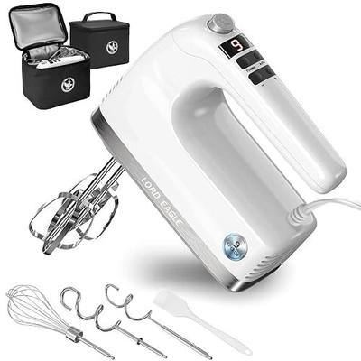 Lord Eagle 9-Speed Digital Hand Mixer Electric Handheld, 500W DC Motor | Kitchen Mixer for Cake Baking, Lightweight Egg Beaters with Stain-resistant & Waterproof Storage Bag & 6 Accessories