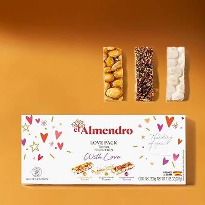 Nougat Candy By El Almendro Limited Edition Turrones, Im Sorry Gifts For Her, I love You, Thinking Of You, Assorted Turron Duro, Crunchy Almond & Carmel Torrone From Spain, Traditional Spanish Brittle, Dessert, Gluten Free