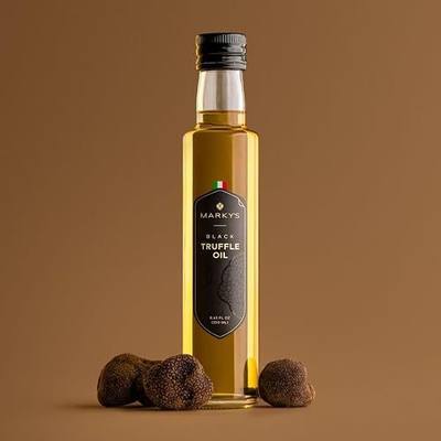 MARKY'S Italian Black Truffle Oil - 8.4 oz / 250 ml - Olio d'Oliva al Tartufo Glass Bottle from Italy
