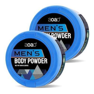 Body Powder for Sweat with Puff, Zinc Oxide & Aloe for Protect, Eliminate Odor & Soothing, Talc Free Anti-Friction Dusting Powder for Men, Suitable for Sensitive Skin & Groin Area, 2pack Value Size